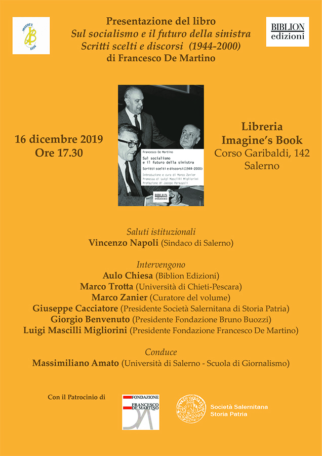 Salerno, 16 dicembre 2019, Libreria Imagine’s Book, corso Garibaldi, 142, ore 17,30. Presentazione del libro 