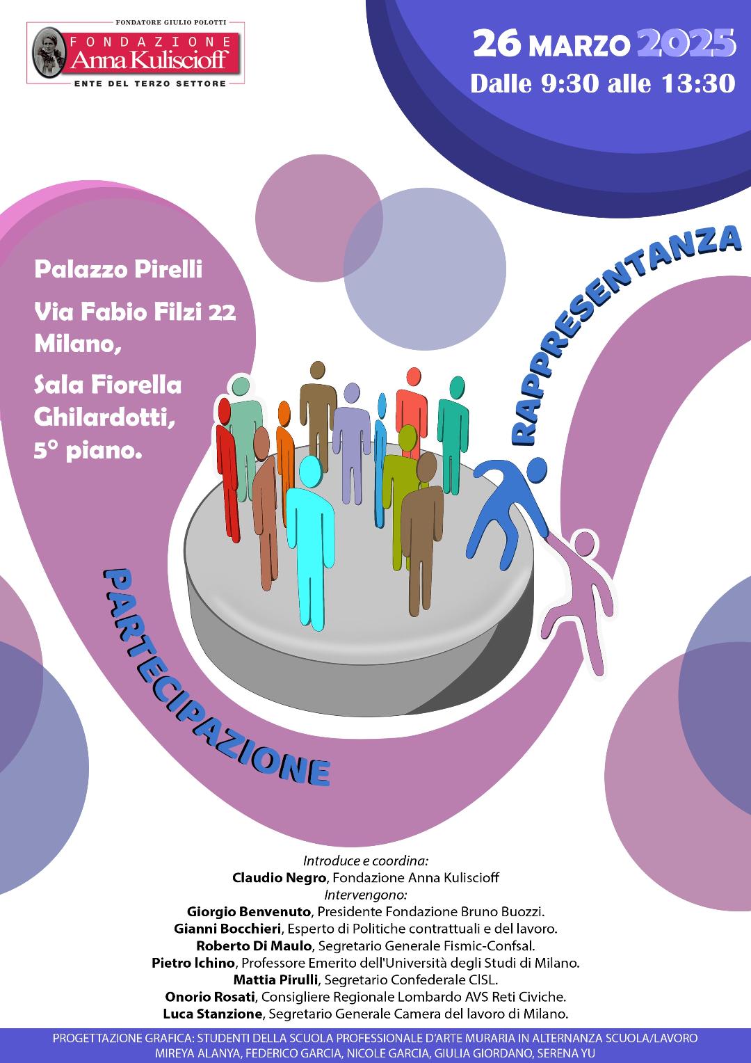 Mercoled 26 marzo 2025. Milano, Palazzo Pirelli, ore 9.30, seminario sul tema Partecipazione e Rappresentanza