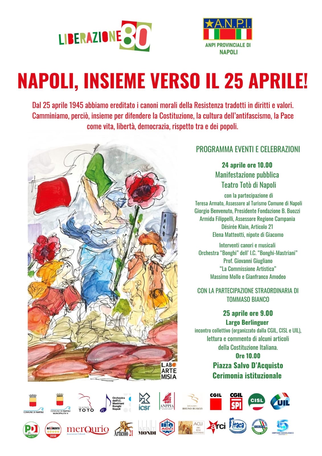 Gioved 24 aprile 2025, ore 10.00. Napoli. Convegno sul tema Napoli, insieme verso il 25 aprile