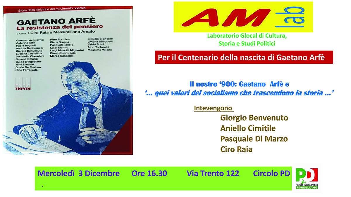 Mercoled� 3 dicembre 2025. Pomigliano (Na), ore 16.30. Convegno 